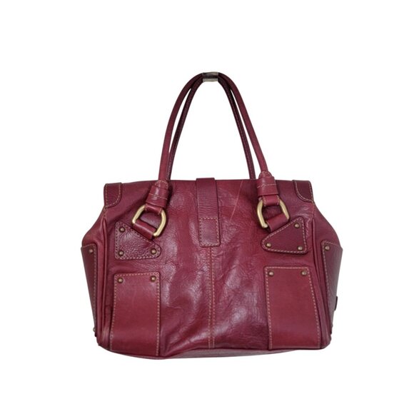 Nicoli Italia Blood Red Leather Handbag Shoulder Bag - Made In Italy - Picture 2 of 10